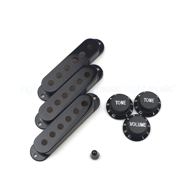 1set Single Coil ST Electric Guitar Pickup Cover with Volume Tone Control Knob and Switch Tip Multi Color Guitar Pickup Holder