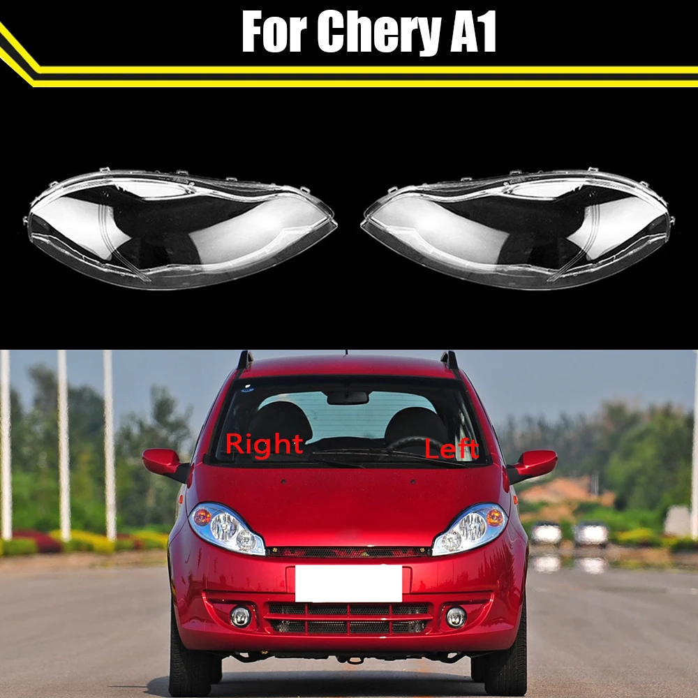 

Car Front Headlamps Headlights Clear Lamp Shell Transparent Lens Cover Lampshade Lampcover Auto Light Housing Case For Chery A1