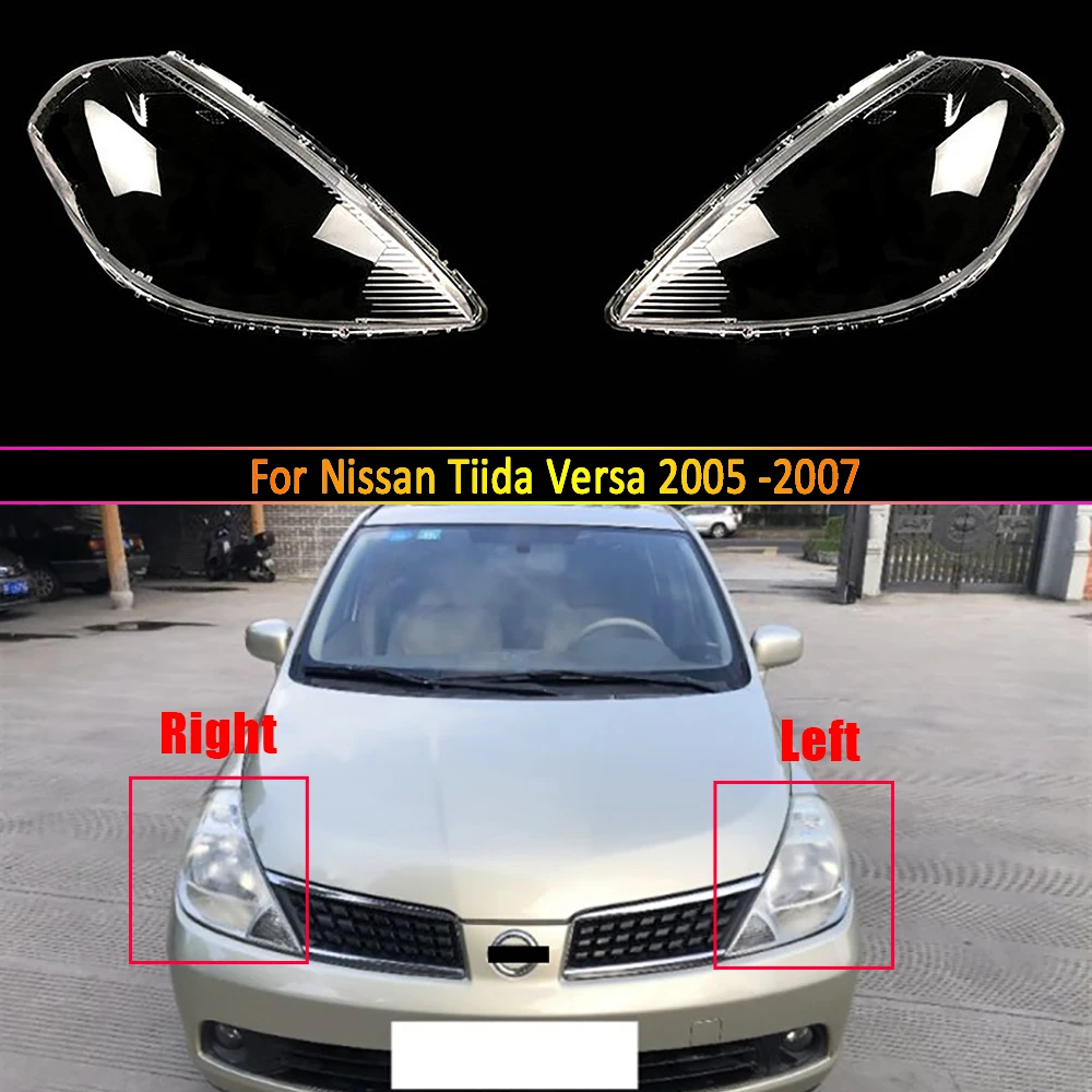 

Bright Head Light Shade Shell Caps Front Headlamp Lamp cover Lampshade Headlight For Nissan Tiida Versa 2005 2006 2007