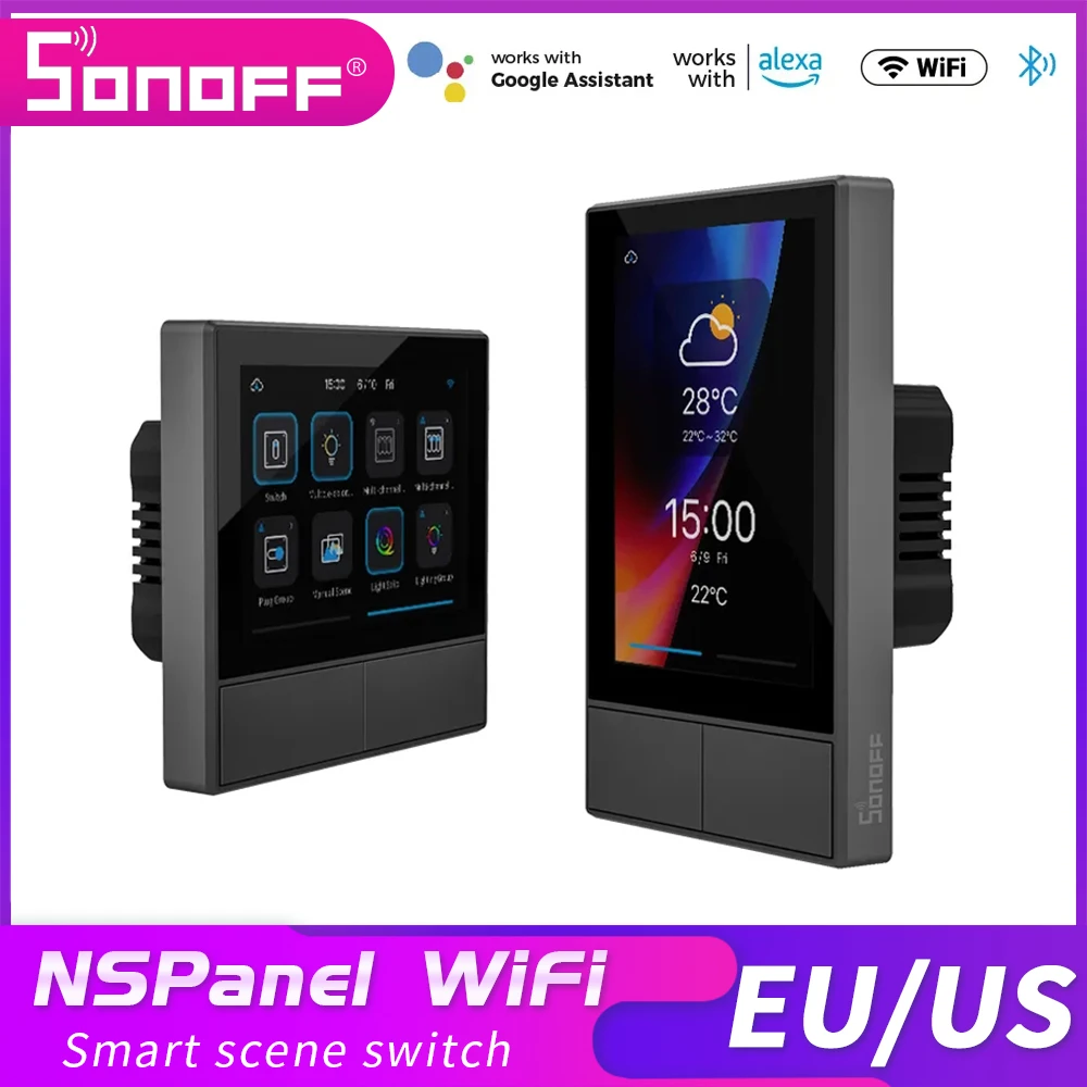 

SONOFF NSPanel WiFi Smart Scene Wall Switch EU US Smart Thermostat Display All-in-One Control For Alexa Google Home