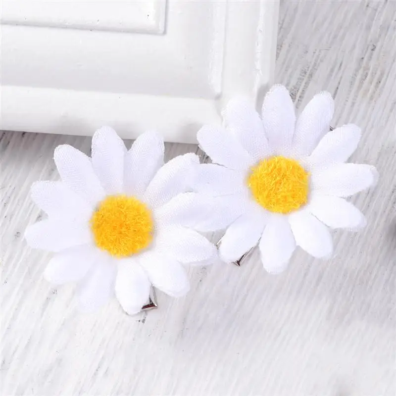 10pcs Cute Daisy Hair Clips Hair Barrettes Hair Pins for Ladies and Girls (White)