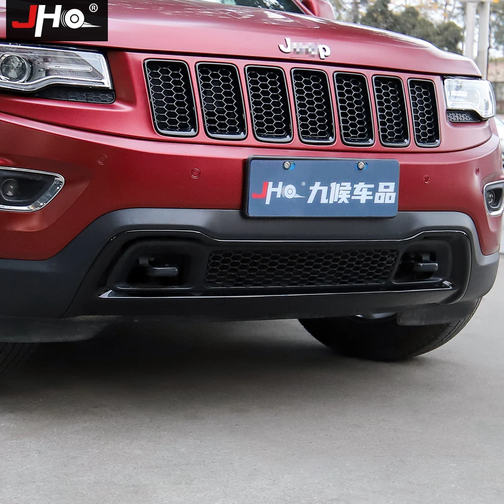 JHO Black ABS Front Bumper Lower Grille Trim Cover For 2014-2021 Jeep Grand Cherokee 2017 2016 2018 2019 Limited Car Accessories