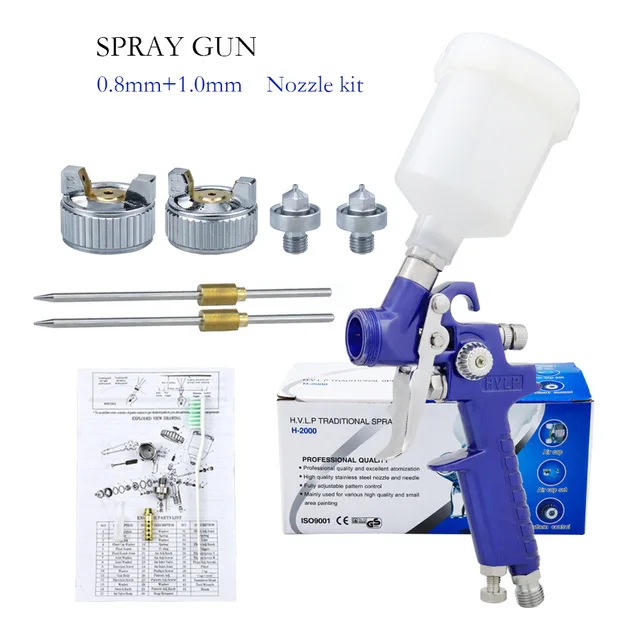 Spritzpistole Farbe HVLP Airbrush G2008/H2000 Farbe Spritzpistole Für Auto Reparatur Werkzeug Malerei Kit 600/125 ML Professionelle hand Werkzeug