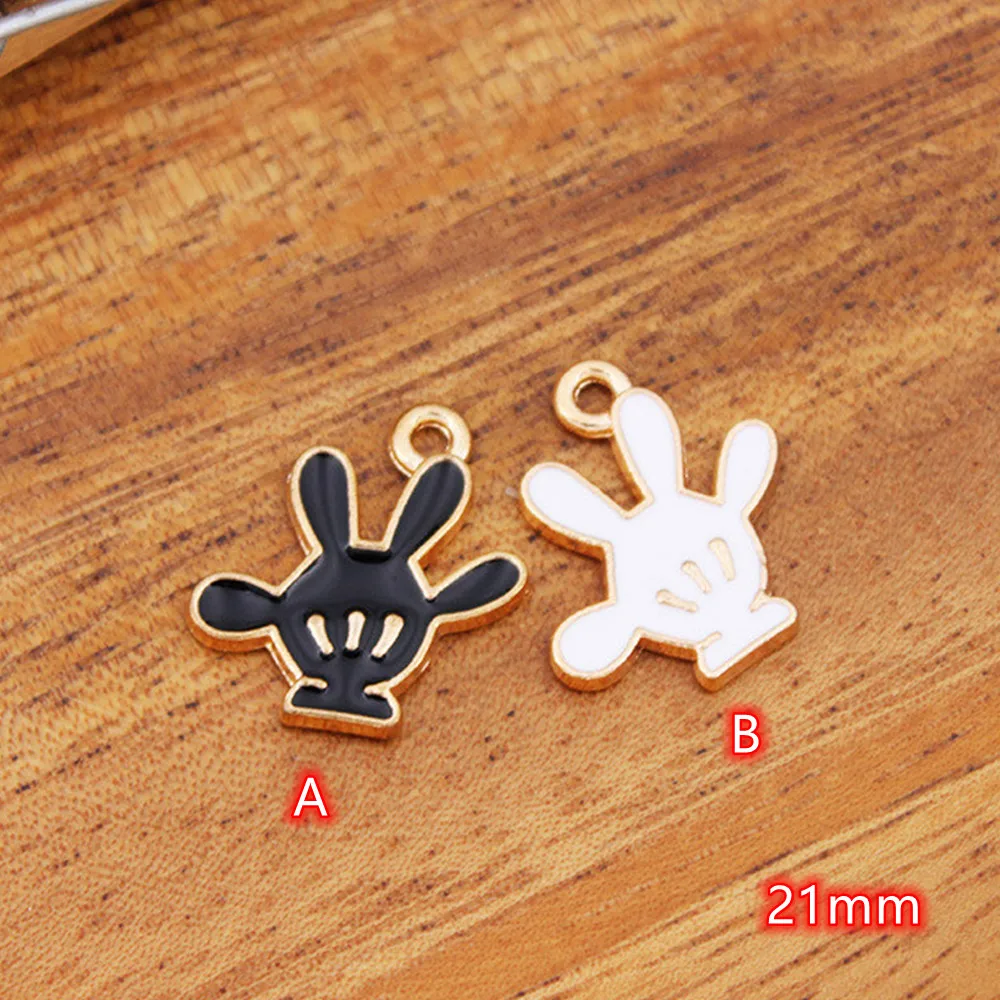 

Metal Palm Gesture Charm Earrings Finding 20pcs Black Enamel Charms Pendants Ornaments for Bracelet Earrings Jewelry Making