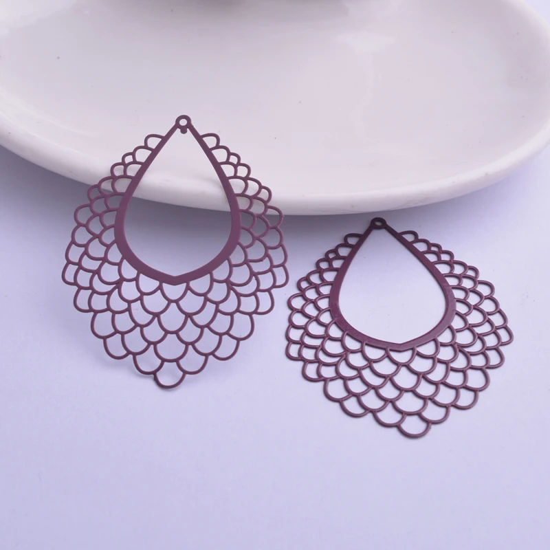 30 Stück AB5513 35*45mm Filigrane Geometrie-Anhänger Metallquasten Anhänger DIY Schmuck Ohrring Herstellung – Detail 13