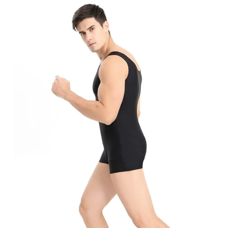 Men's Sleeveless Nylon Leotard Bumps Fitness Jumpsuit Clothes Gym Tank Tops Biketard Sportwear Dancewear Gymnastics Workout Vest