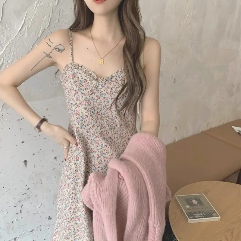 Abito da donna vintage casual vestito estivo femminile estivo Boho sexy floreale albero commestibile fungo sottile tutto-fiammifero alla moda stile coreano a-line