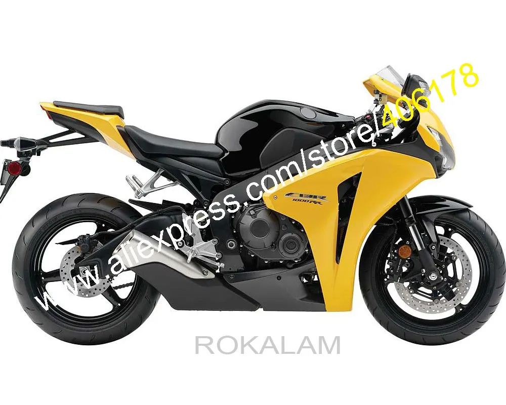 

For CBR1000RR Fireblade 08-11 CBR 1000RR 2008 2009 2010 2011 Yellow Black Full Set Motorcycle Fairings (Injection molding)