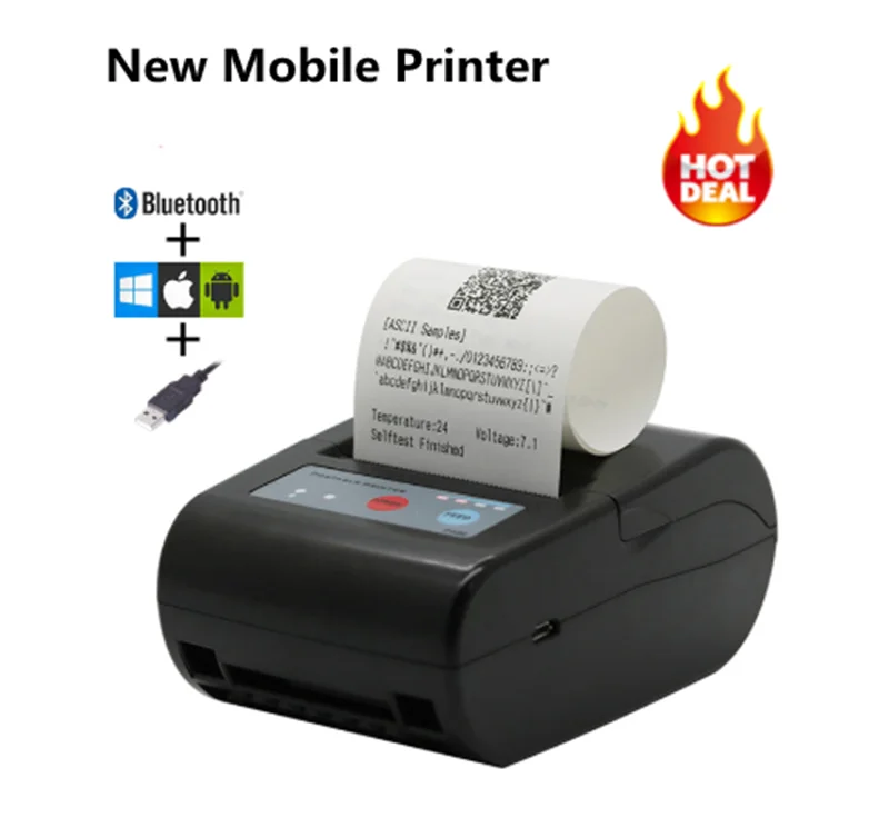 New Mini Bluetooth Thermal Receipt Printer 58mm 2000mAh Pocket portable printing for Android / iOS mobile Printer POS