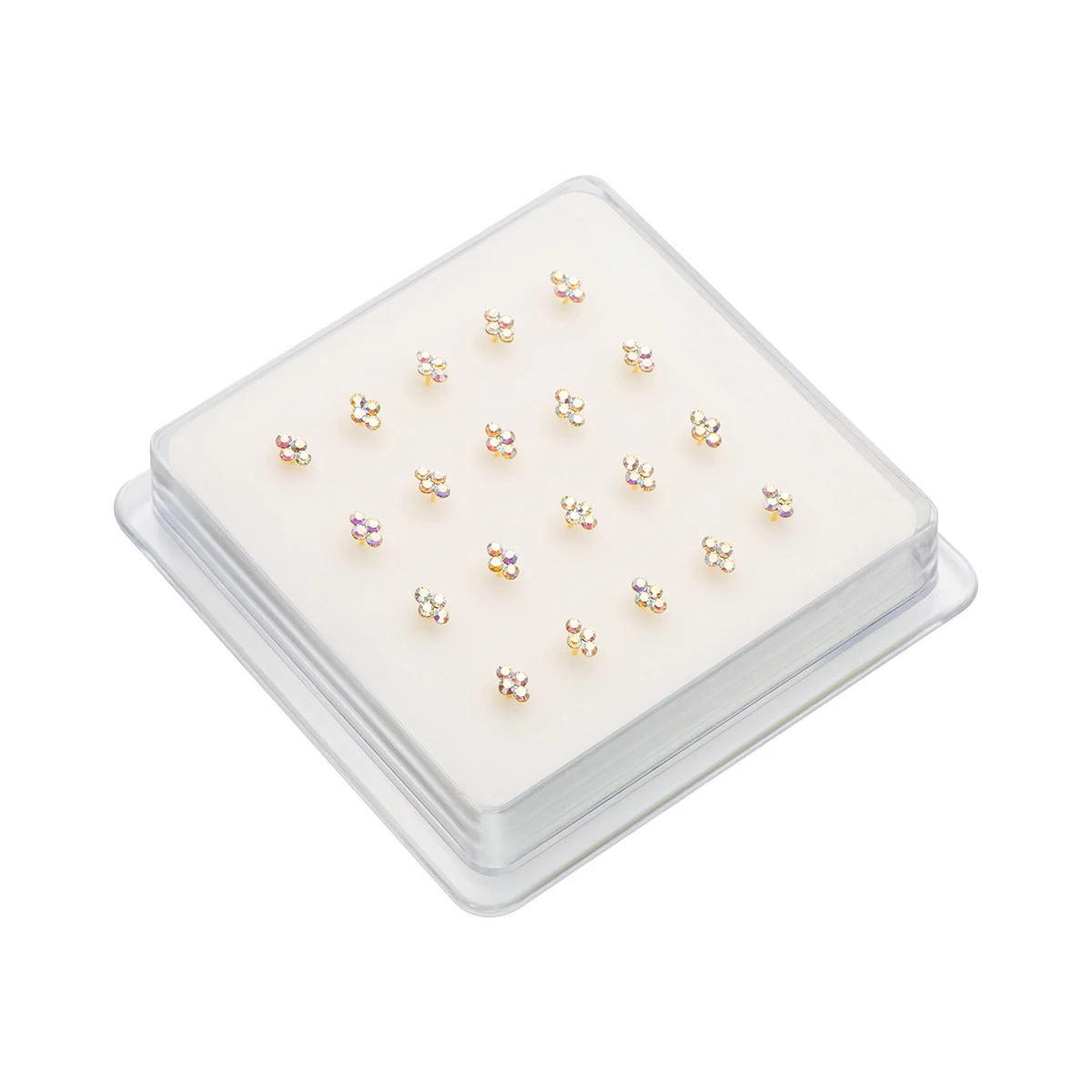 20Pcs/Box 925 Sterling Silver Crystal Nose Stud Nose Piercing Body Jewelry Percing Nez