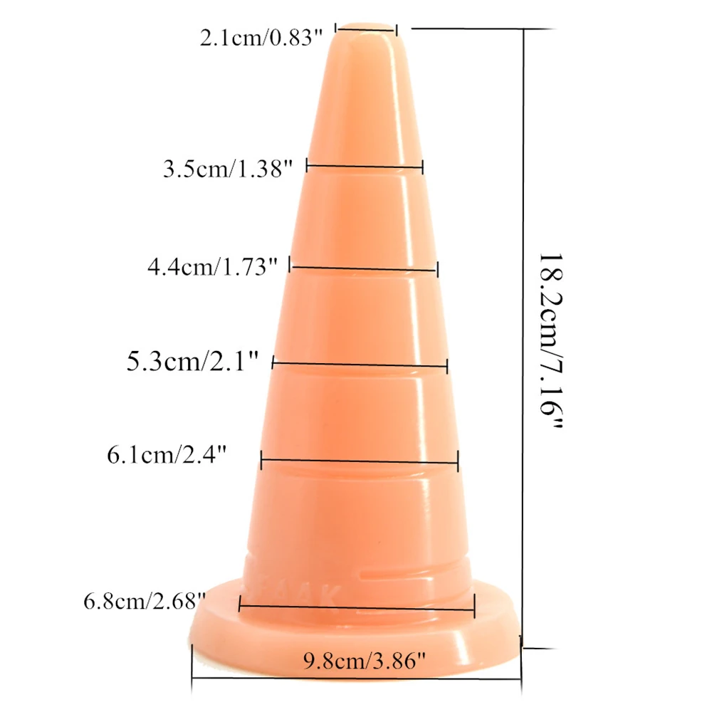 18.5*5.5cm Soft PVC Road Cone Anal Plug Women Masturbator Funny Dildo Masturbation Adult Sex Toys for Female Pussy Gay Sexshop