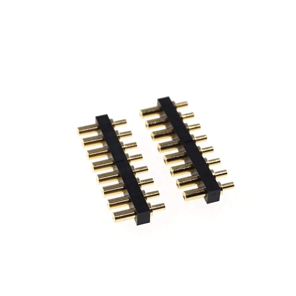 5 Pcs Contact Pad 8 Pin 2.54 Grid Straight PCB 5.5 mm Heigh Target connector concave face Throug Holes Female Pogo Pin