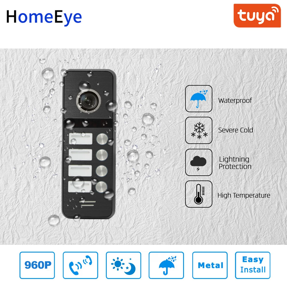 960P 7'' IP Video Tür Telefon Wifi Video Intercom Unterstützung Tuya Smart App Startseite Access Control System 4-wohnung Touch-Taste