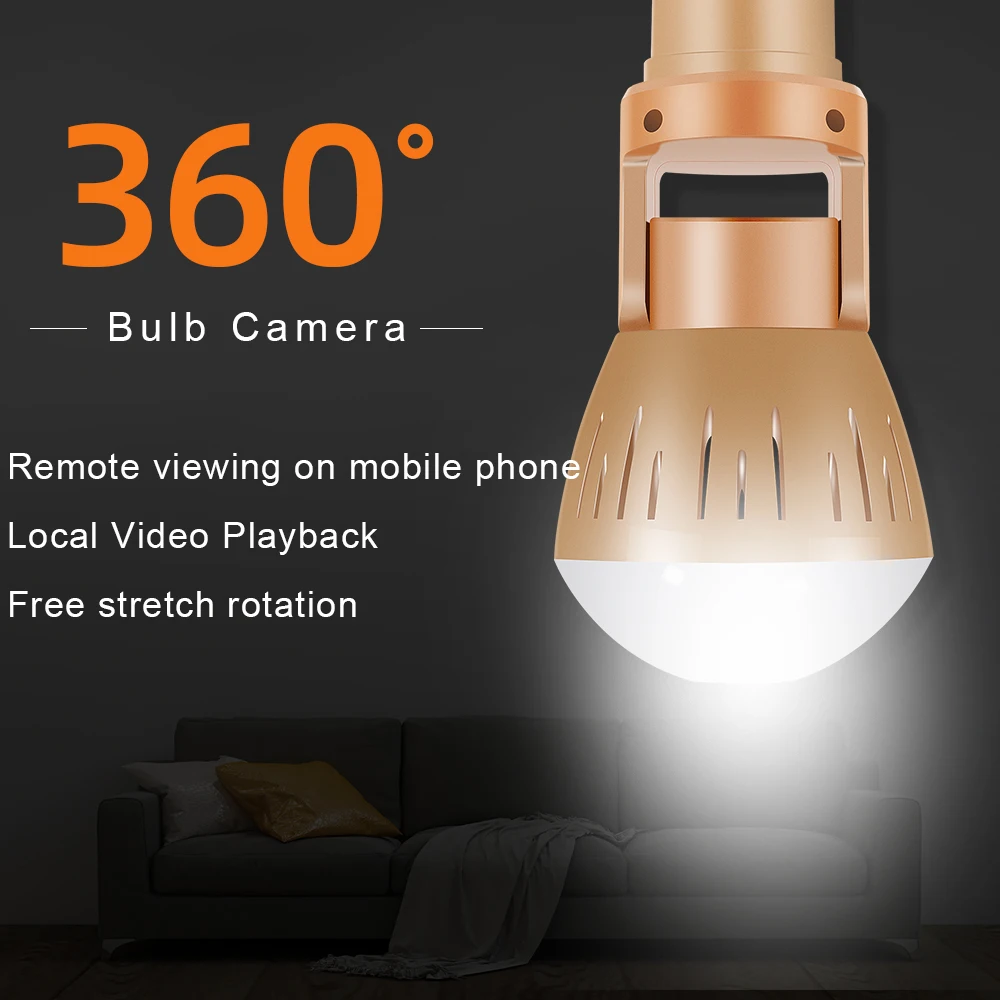 Taida 1080P HD 360° Panoramic Wireless Ip Lamp Security Camera Fisheye Night Vision LED Bulb CCTV Surveillance Camera
