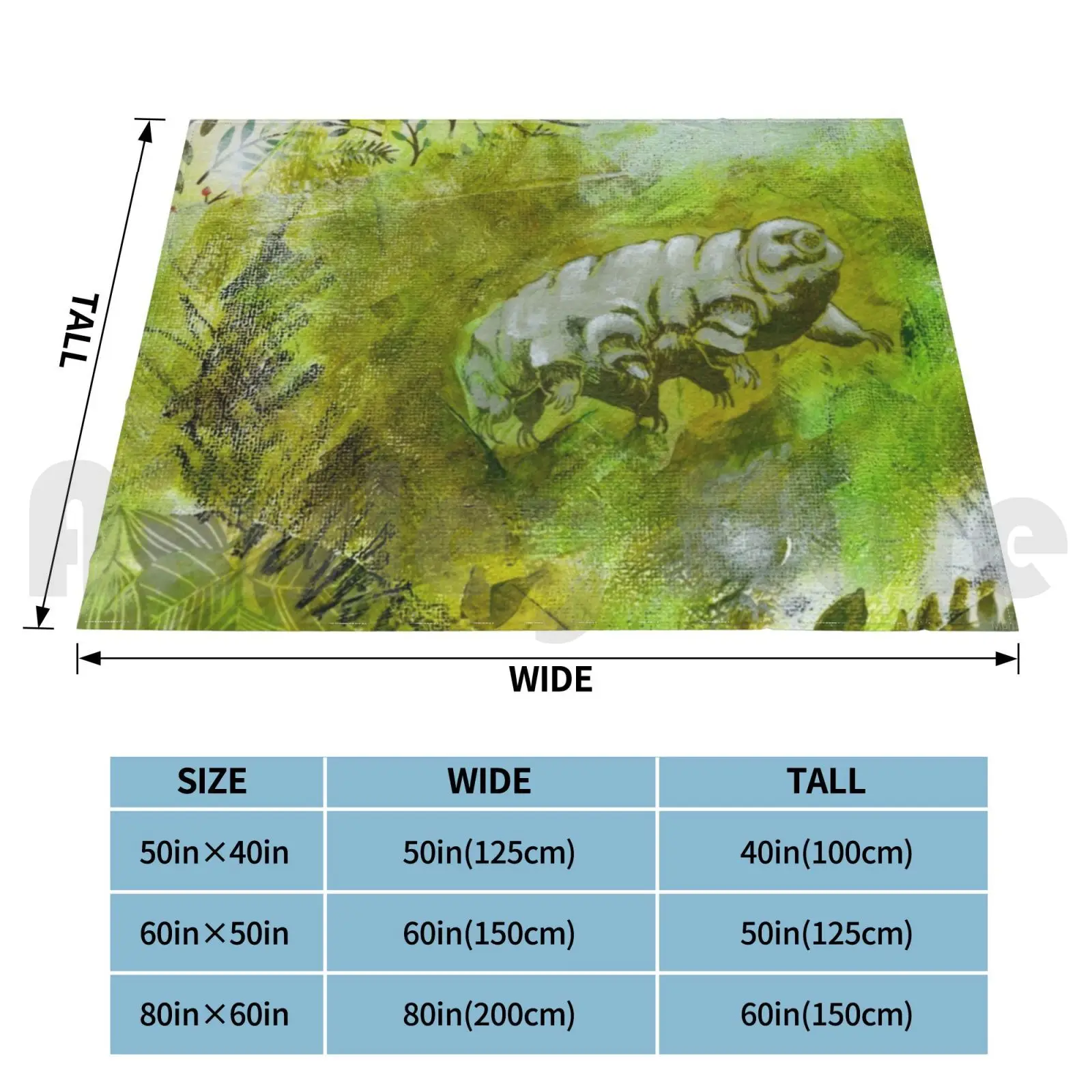 Roly-Poly Tardigrade Blanket For Sofa Bed Travel Tardigrade Water Bear Collage Acrylic Painting Ink Drawing