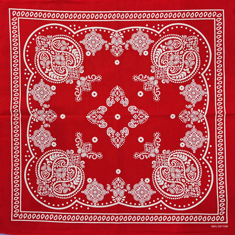 New Design Fashion Hip Hop Cotton Bandana Square Cashew Scarf Headband Tie Dye Black Red Paisley Gifts For Women/Men/Boys/Girls