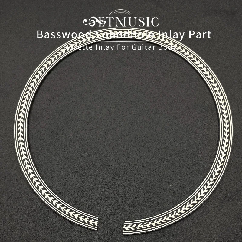 110x11mm Soundhole Rosette Inlay for Acoustic Guitar Basswood Fish Bone Pattern Guitar Body Project Parts