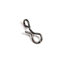 20PCS/lot Fly Fishing Snap Quick Change For Flies Hook Connect Snap Lures Stainless Steel Lock Black Fishing Clip Link Tackle
