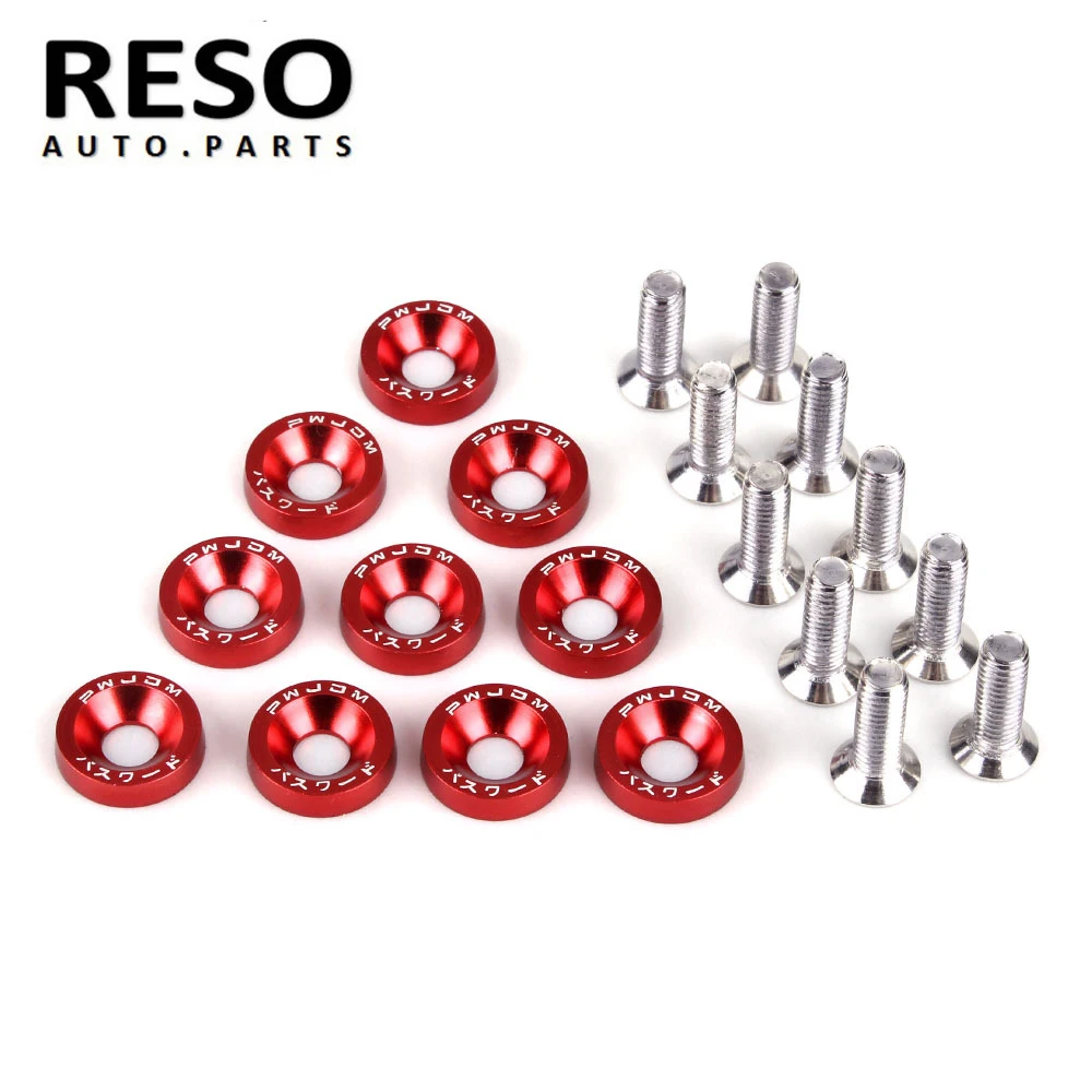 

RESO-- M6 Washer Screw Protection Pad Nuts & Bolts Car Modification License Plate Screw Decoration Fender Washer Bumper