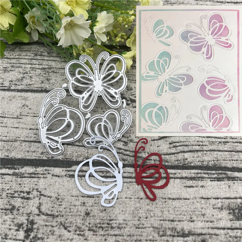 Butterfly flower Metal Cutting die keychain shaker Heart Paper Key Chain Scrapbook Paper Craft Card Punch Art Knife Cutter