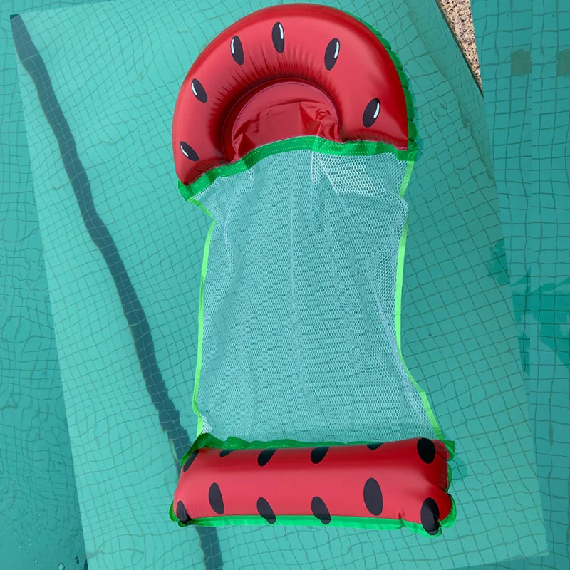 New Fruits Floating Water Hammock Lounger Water Toys Inflatable Floating Bed Chair Swimming Pool Foldable Water Hammock Bed