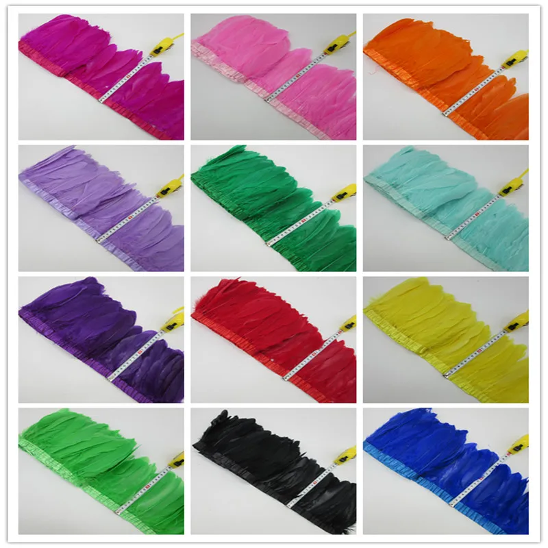 

Wholesale 10 Yards Goose Feathers Trim / Edge / Ribbons for Clothing Accessories Accessories Free Feather