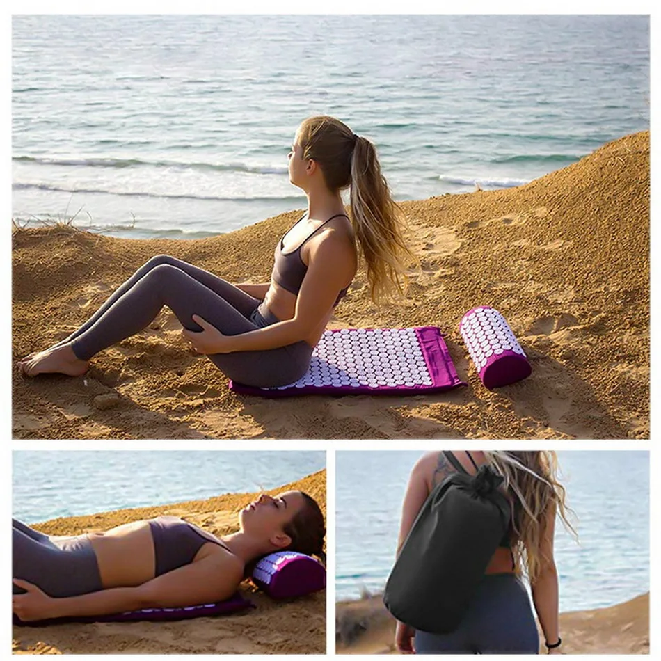 3 pz/set lotus agopuntura mat Yoga massaggio patchwork mat alleviare lo Stress schiena meditazione del corpo digitopressione mat meditazione cuscino