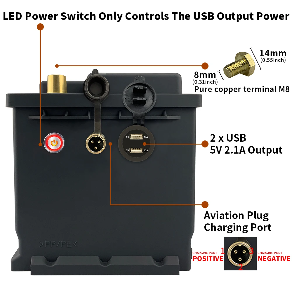 New 12V 50 100 120 135 180 200 300 400Ah LiFePO4 Battery Pack With Upgraded BMS Lithium Power Golf Cart RV Campers Off-Road