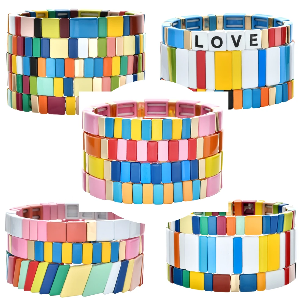 New Hot Color Enamel Unisex Bracelets Colorful Honeycomb Shaped Fashion Bangles for Men Alloy Instagram Trendy  Bracelet