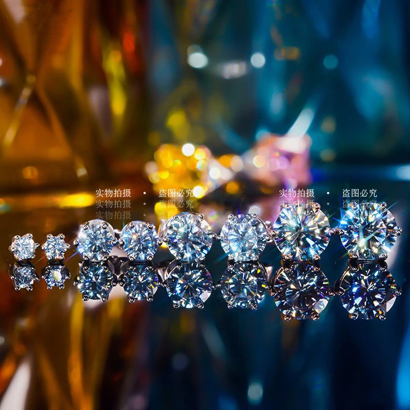 Maßgefertigte 0,5-2 Karat Ohrringe GRA Moissanit-Ohrstecker 925 Sterling Silber D VVS1 Klassischer Damen-Hochzeitsschmuck – Detail 2