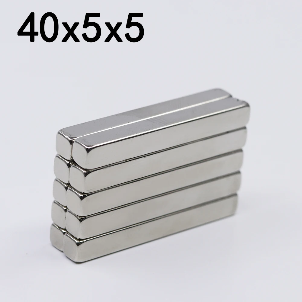 2/5/10/20/50Pcs 40x5x5 Neodymium Magnet 40mm x 5mm x5mm N35 NdFeB Block Super Powerful Strong Permanent Magnetic imanes