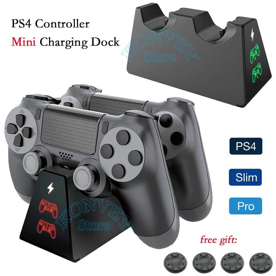 

Fast PS4 Wireless Controller Mini Charging Dock Station Dual Charger Stand with Status Display Screen for PS 4/PS4 Slim/PS4 Pro