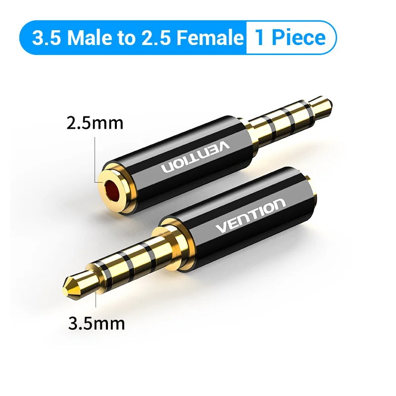 Ventie Jack 3,5 mm naar 2,5 mm man-vrouw plug audio-adapter voor luidspreker laptop hoofdtelefoonaansluiting aux-kabel connector 2,5 tot 3,5