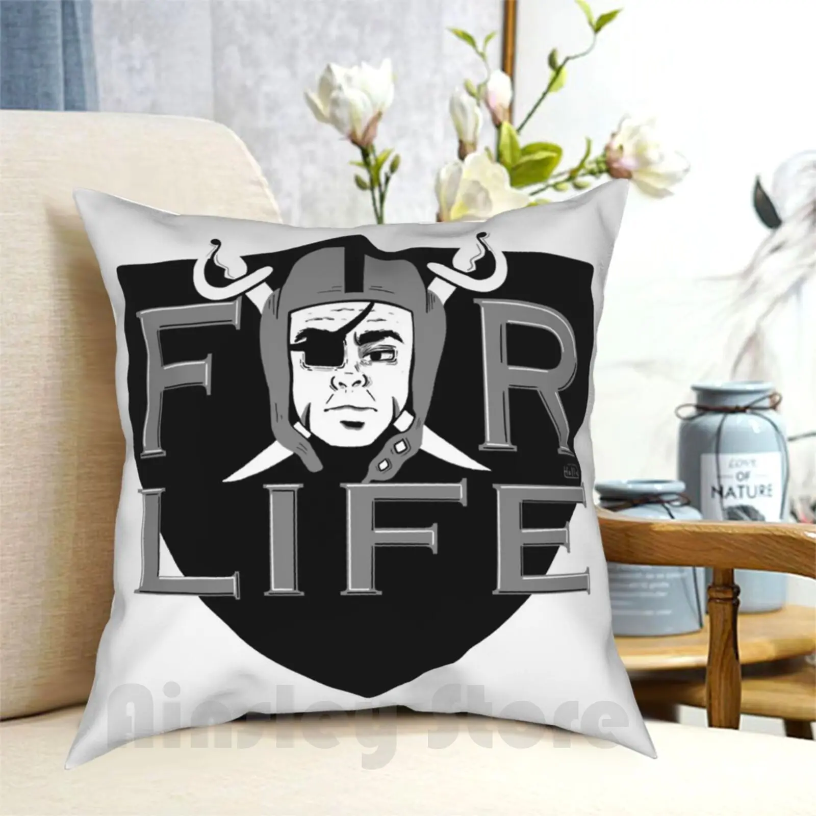 Raider For Life Pillow Case Printed Home Soft DIY Pillow cover Hollyholll Raiders Sports Football Las Vegas Football Sports