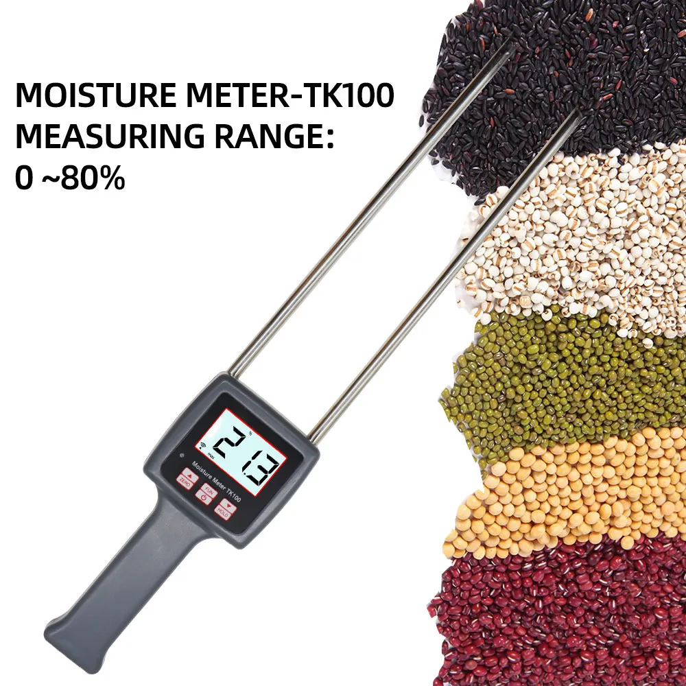 TK100 Digitale Portatile Multifunzionale Misuratore di Umidità Per Il Grani di Chimica di Plastica Granello di Sapone In Polvere Del Suolo 20% di sconto