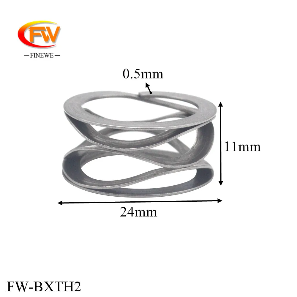 FINEWE Stainless Steel 0.5mm X 28mm OD Multi Wave Compression Springs Wave Springs