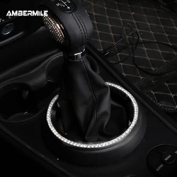 Artificial Diamond Interior Trim Car Gear Shift Panel Ring Cover for Mini Cooper F54 F55 F56 F60 R56 R55 R60 R61 Accessories