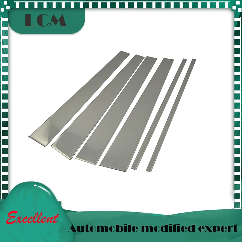 1997 98 99 00 01 02 03 04 05 06 2007 For Ford Expedition 304 Stainless Steel Central Car Window Trim Pillar Post Cover 6 Pieces