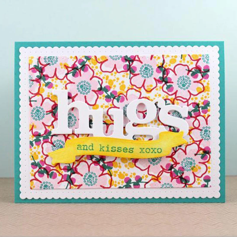 Hugs Word Die Cuts For Card Making Hugs Word dies scrapbooking metalowe wykrojniki new 2021. Wykrojniki szablony do dekoracji