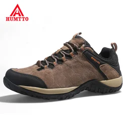 HUMTTO Professional Outdoor Hiking Shoes for Men 2021 Winter Breathable Trekking Sneakers Man Hunting Camping Leather Mens Boots