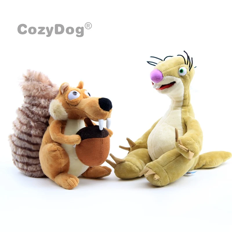 2 Pcs/set Movie Squirrel and Sloth Plush Toys Doll Peluche 20cm and 24cm Baby Kids Educational Toys Pillow Women Kids Gift