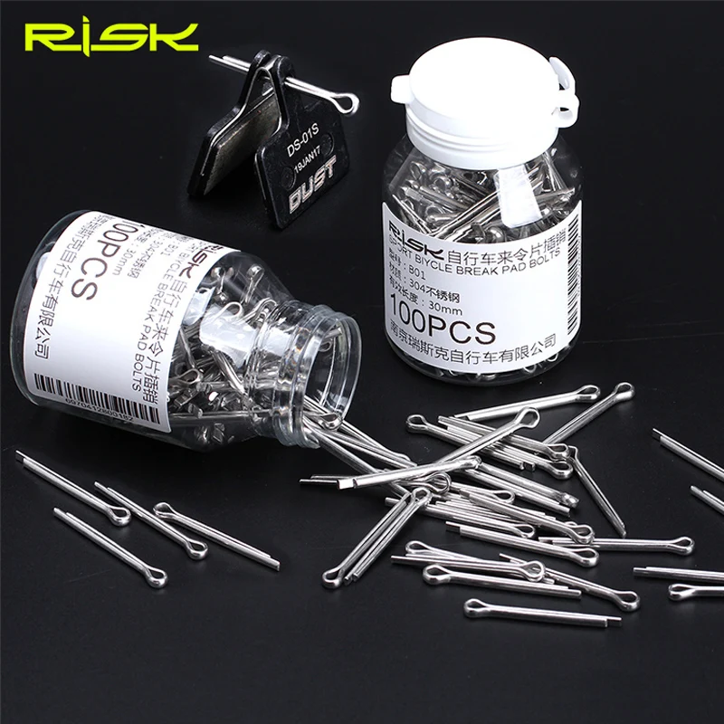 RISK Bicycle Disc Brake Pads Lock Pin Stainless Steel Split Pin Bike Brake Pad Fixing Bolts 4cm Cotter Pin Road/MTB Brake Disc