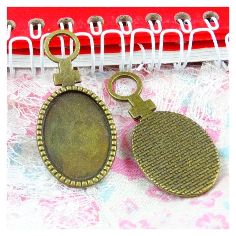 

25pcs 18*25mm Inner Size Antique Bronze Plated Tray Pendant Base Cameo Setting Charms Pendants