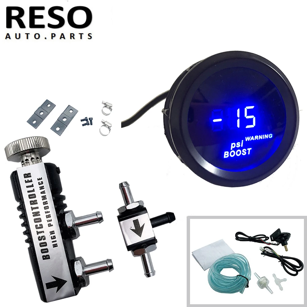 RESO-0-30 PSI Manual In Cabin Boost Controller Kit With 52mm Electronic Digital Boost Gauge 2