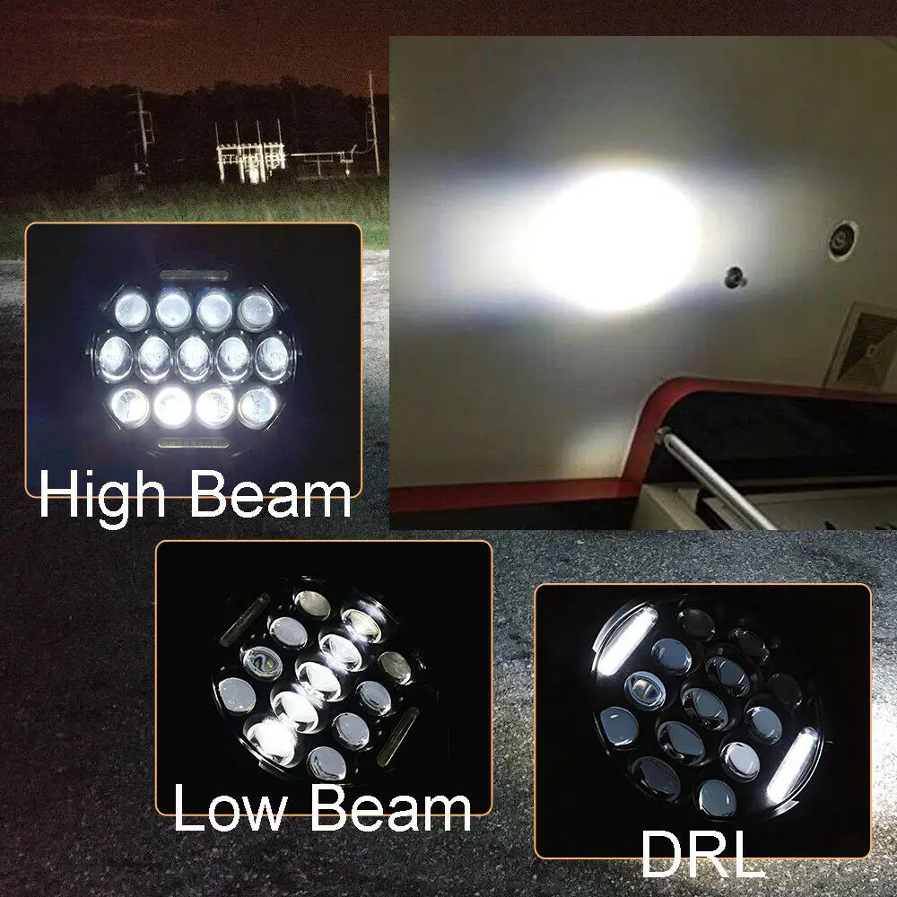 2Pcs H4 400W 7Inch LED Head Light Lamp with for Lada Niva Urban 4X4 Suzuki Samurai for Jeep Wrangler Off Road