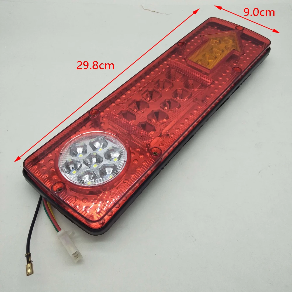 A728 Tricycle Rear Tail Light Warning Lights Waterproof Flowing Signal Light 12V LED Red Break Stop Lamp