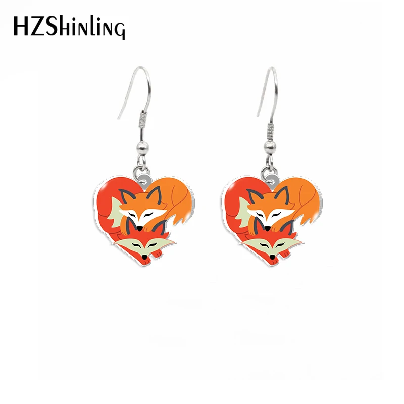 2021 nowy czerwony lis dynda kolczyk zwierząt leśnych akrylowy haczyk kolczyk biżuteria epoksydowa kolczyki prezenty przyjaciele