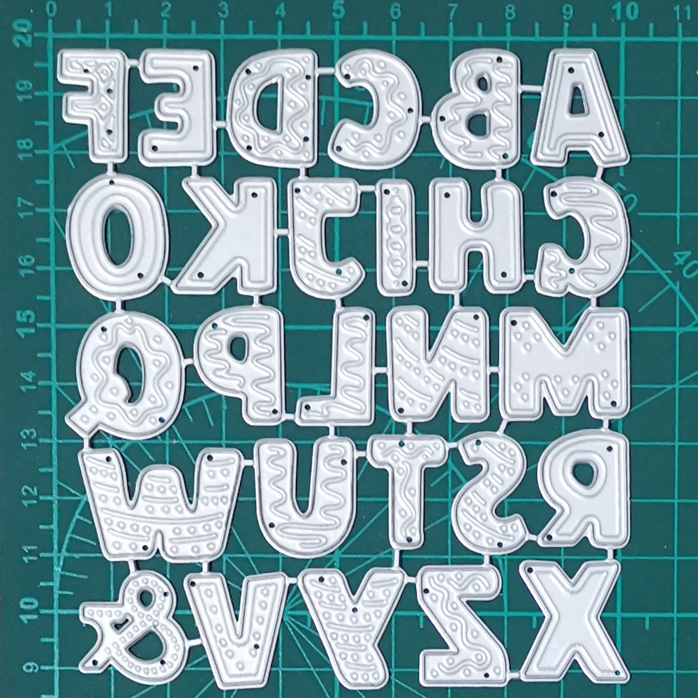 Metal Cutting Dies 26pcs Striped alphabet letters set Craft Die Stencils for Scrapbooking Decorative diy Album Card Mould Die