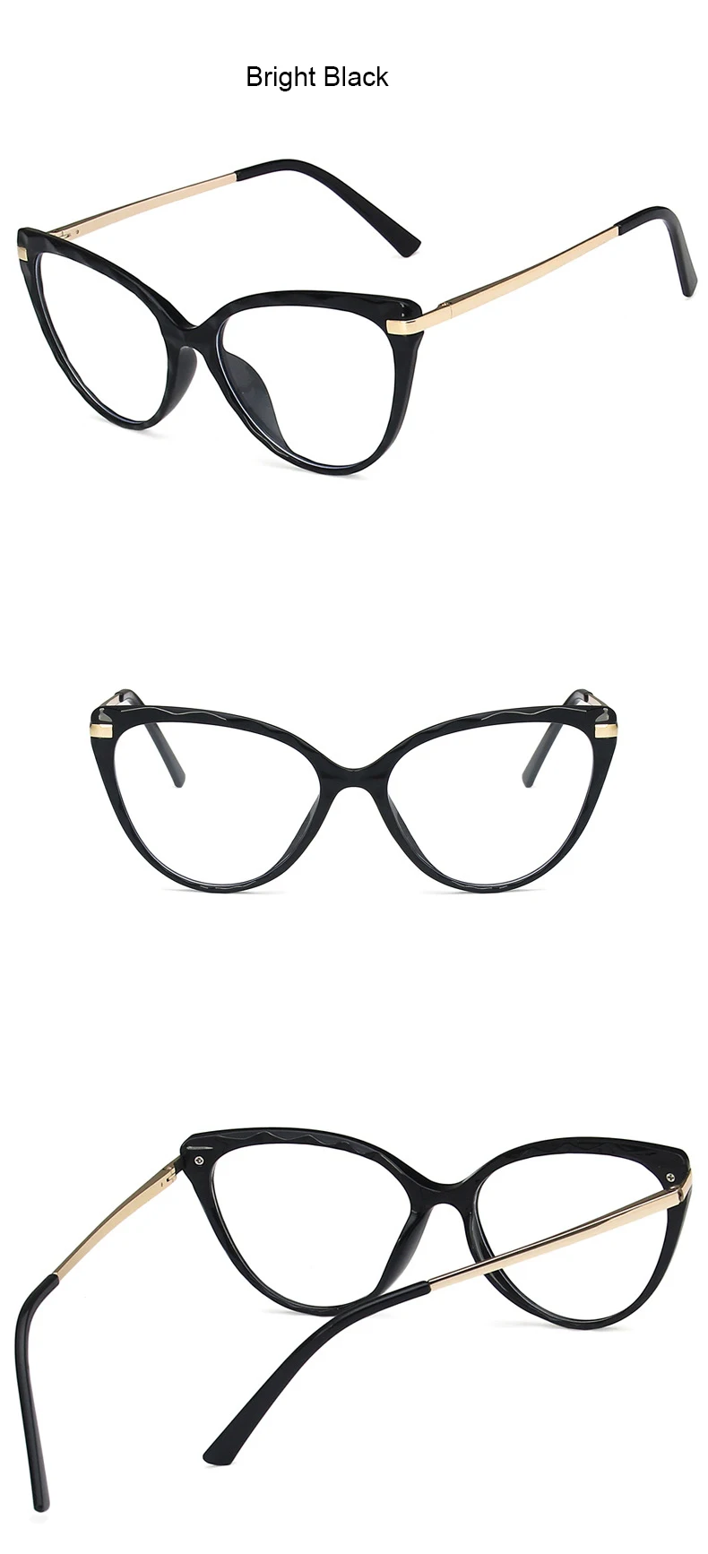 Mode Cat Eye Frauen Lesebrille Anti Blau Licht TR90 Frühling Scharnier Presbyopie Brillen Klare Linse Brillen – Detail 9