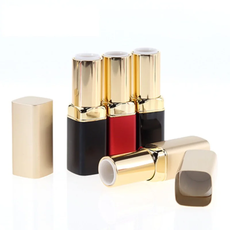 

Пустые пластиковые тюбики для помады 12,1 мм для творчества, красные, черные, золотые, квадратной формы, многоразовый контейнер для косметических упаковок, контейнер для бальзама, 20 шт.
